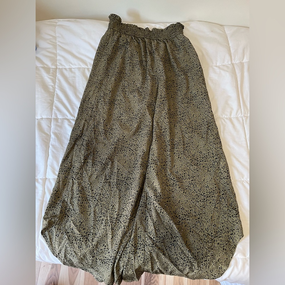 Baggy green boho pants
